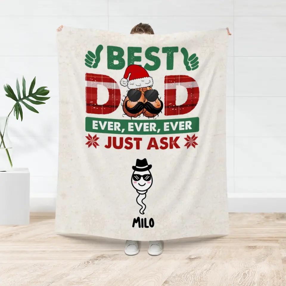 Best Dad Ever - Custom Name - Personalized Gifts For Dad - Blanket from PrintKOK costs $ 47.99