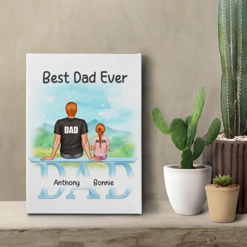 Best Dad Ever - Custom Name - Personalized Gifts For Dad - Canvas Photo Tiles from PrintKOK costs $ 24.99