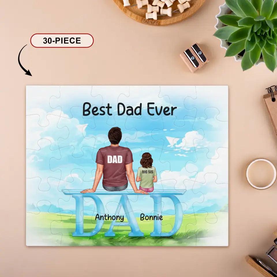 Best Dad Ever - Custom Name - Personalized Gifts For Dad - Jigsaw Puzzle from PrintKOK costs $ 28.99