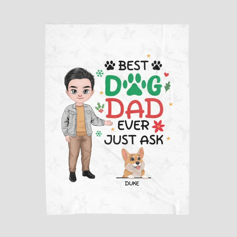Best Dog Dad Ever - Custom Name - Personalized Gifts For Dog Lovers - Blanket from PrintKOK costs $ 64.99