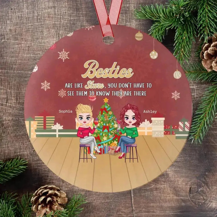 Besties Are Like Stars - Custom Character - Personalized Gifts For Besties - Ceramic Ornament from PrintKOK costs $ 23.99