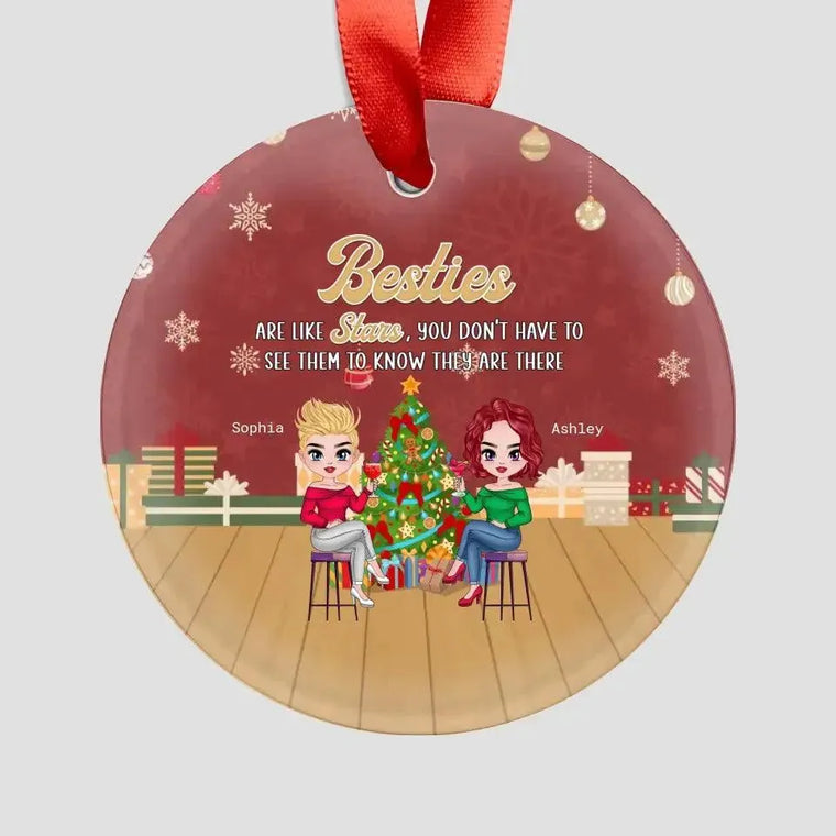 Besties Are Like Stars - Custom Character - Personalized Gifts For Besties - Ceramic Ornament from PrintKOK costs $ 23.99