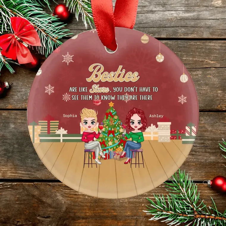 Besties Are Like Stars - Custom Character - Personalized Gifts For Besties - Ceramic Ornament from PrintKOK costs $ 23.99