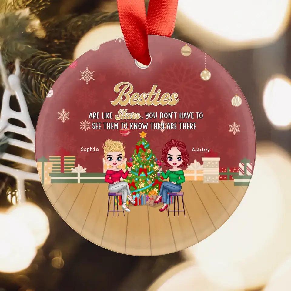 Besties Are Like Stars - Custom Character - Personalized Gifts For Besties - Ceramic Ornament from PrintKOK costs $ 23.99