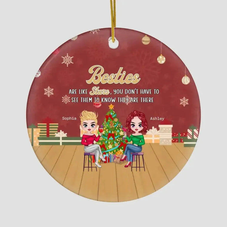 Besties Are Like Stars - Custom Character - Personalized Gifts For Besties - Ceramic Ornament from PrintKOK costs $ 23.99