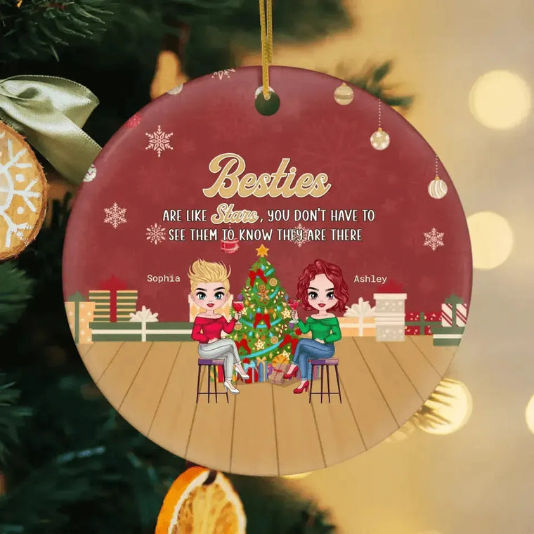 Besties Are Like Stars - Custom Character - Personalized Gifts For Besties - Ceramic Ornament from PrintKOK costs $ 23.99