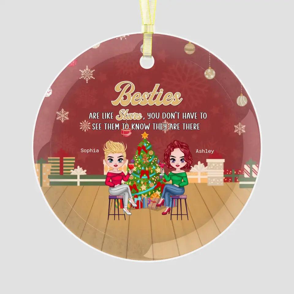 Besties Are Like Stars - Custom Character - Personalized Gifts For Besties - Ceramic Ornament from PrintKOK costs $ 26.99