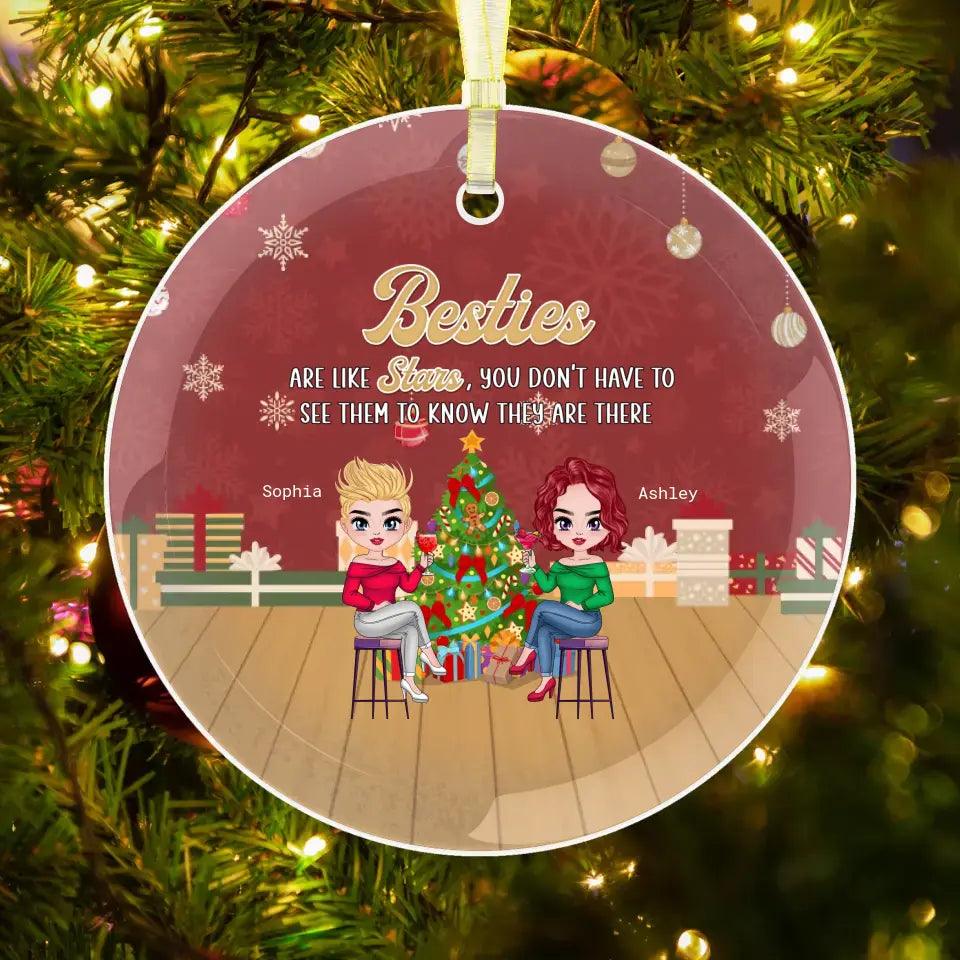 Besties Are Like Stars - Custom Character - Personalized Gifts For Besties - Ceramic Ornament from PrintKOK costs $ 23.99