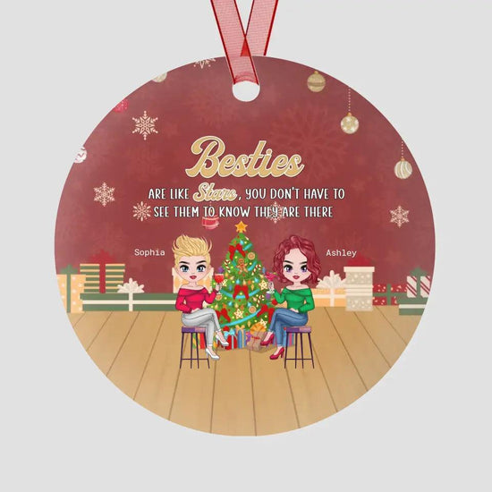 Besties Are Like Stars - Custom Character - Personalized Gifts For Besties - Ceramic Ornament from PrintKOK costs $ 19.99