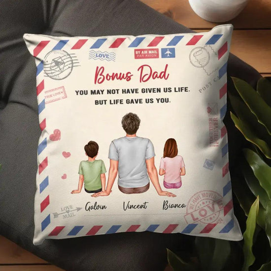 Bonus Dad Letter - Custom Name - 
 Personalized Gifts For Dad - Pillow from PrintKOK costs $ 38.99
