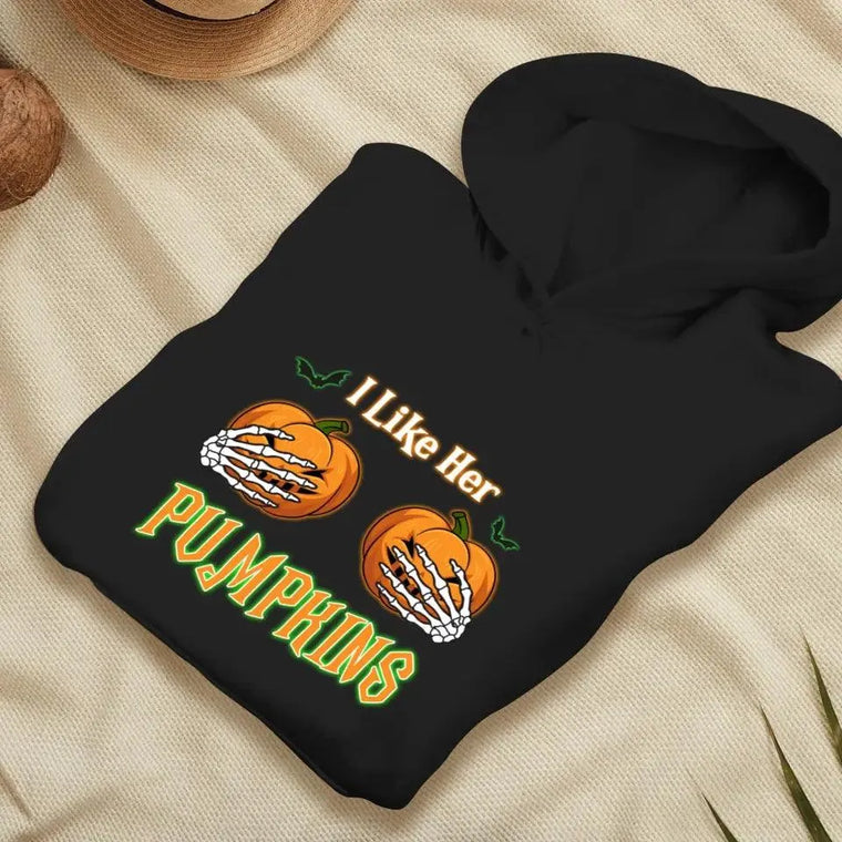 Broomstick & Pumpkins - Custom Pumpkin - Personalized Gifts For Couple - Hoodie from PrintKOK costs $ 51.99