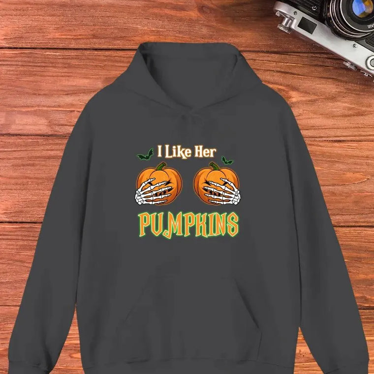 Broomstick & Pumpkins - Custom Pumpkin - Personalized Gifts For Couple - Hoodie from PrintKOK costs $ 51.99