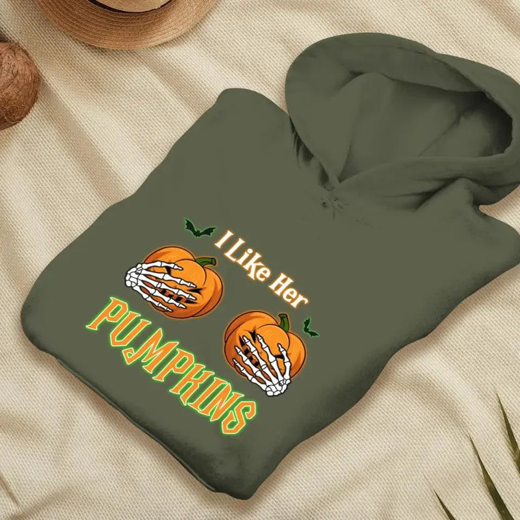 Broomstick & Pumpkins - Custom Pumpkin - Personalized Gifts For Couple - Hoodie from PrintKOK costs $ 51.99