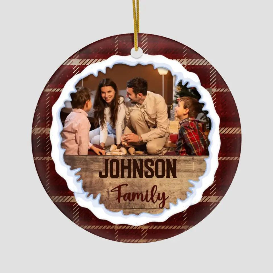 Christmas Family - Custom Photo - Personalized Gifts For Family - Metal Ornament from PrintKOK costs $ 23.99