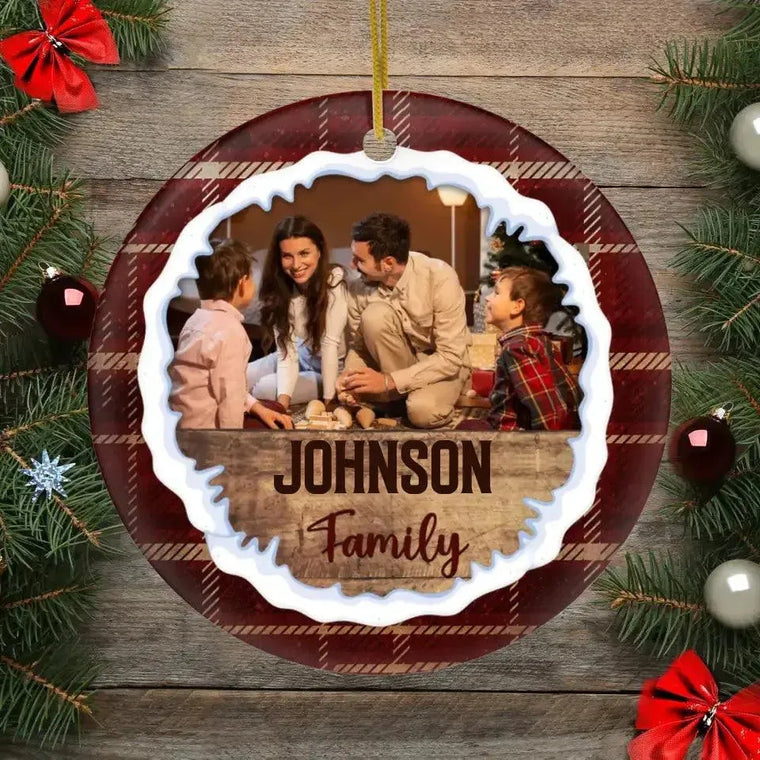 Christmas Family - Custom Photo - Personalized Gifts For Family - Metal Ornament from PrintKOK costs $ 19.99