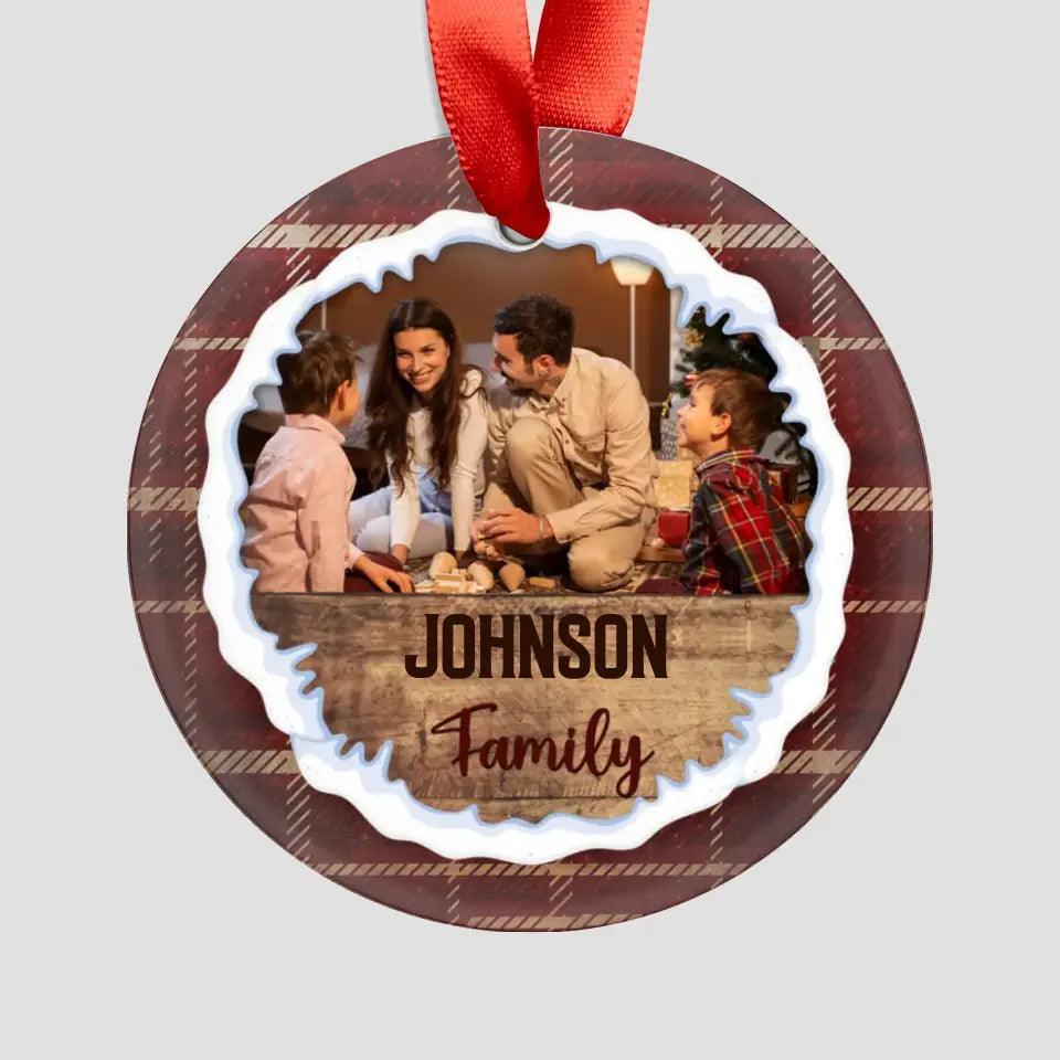 Christmas Family - Custom Photo - Personalized Gifts For Family - Metal Ornament from PrintKOK costs $ 23.99