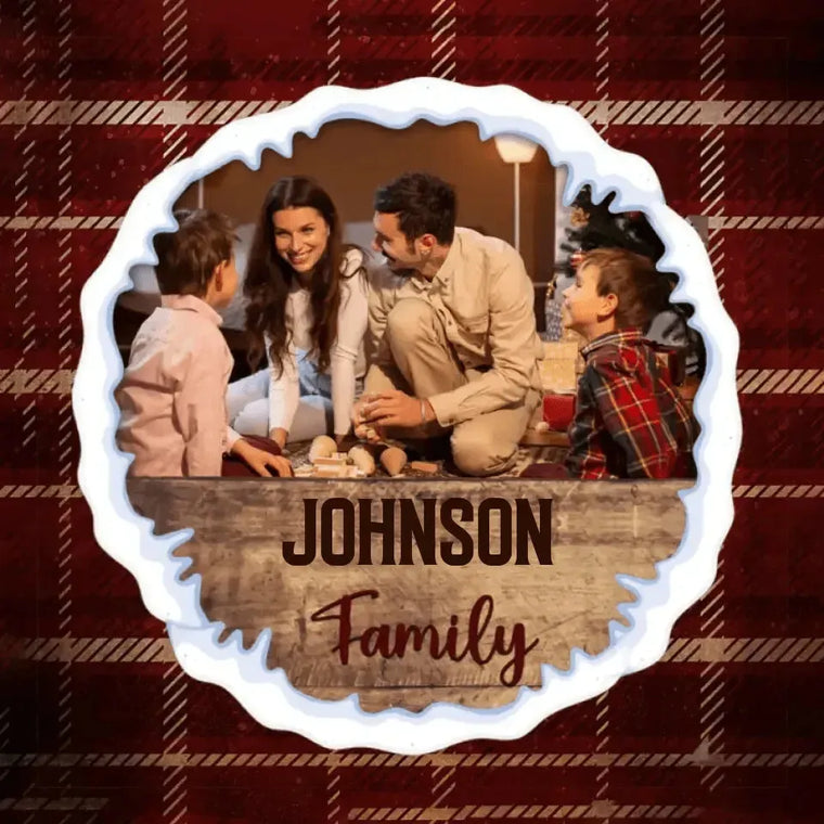 Christmas Family - Custom Photo - Personalized Gifts For Family - Metal Ornament from PrintKOK costs $ 19.99