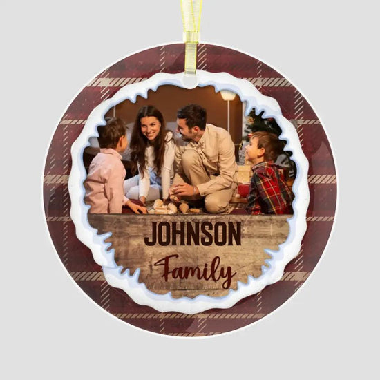 Christmas Family - Custom Photo - Personalized Gifts For Family - Metal Ornament from PrintKOK costs $ 26.99
