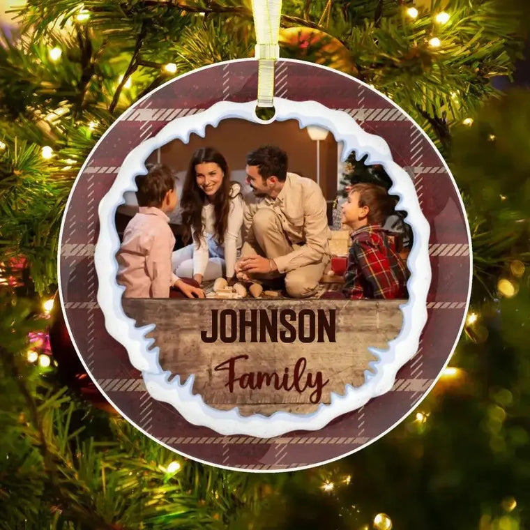 Christmas Family - Custom Photo - Personalized Gifts For Family - Metal Ornament from PrintKOK costs $ 19.99