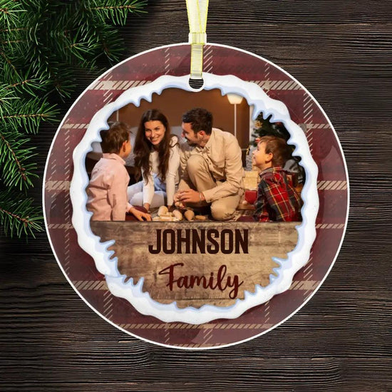 Christmas Family - Custom Photo - Personalized Gifts For Family - Metal Ornament from PrintKOK costs $ 19.99
