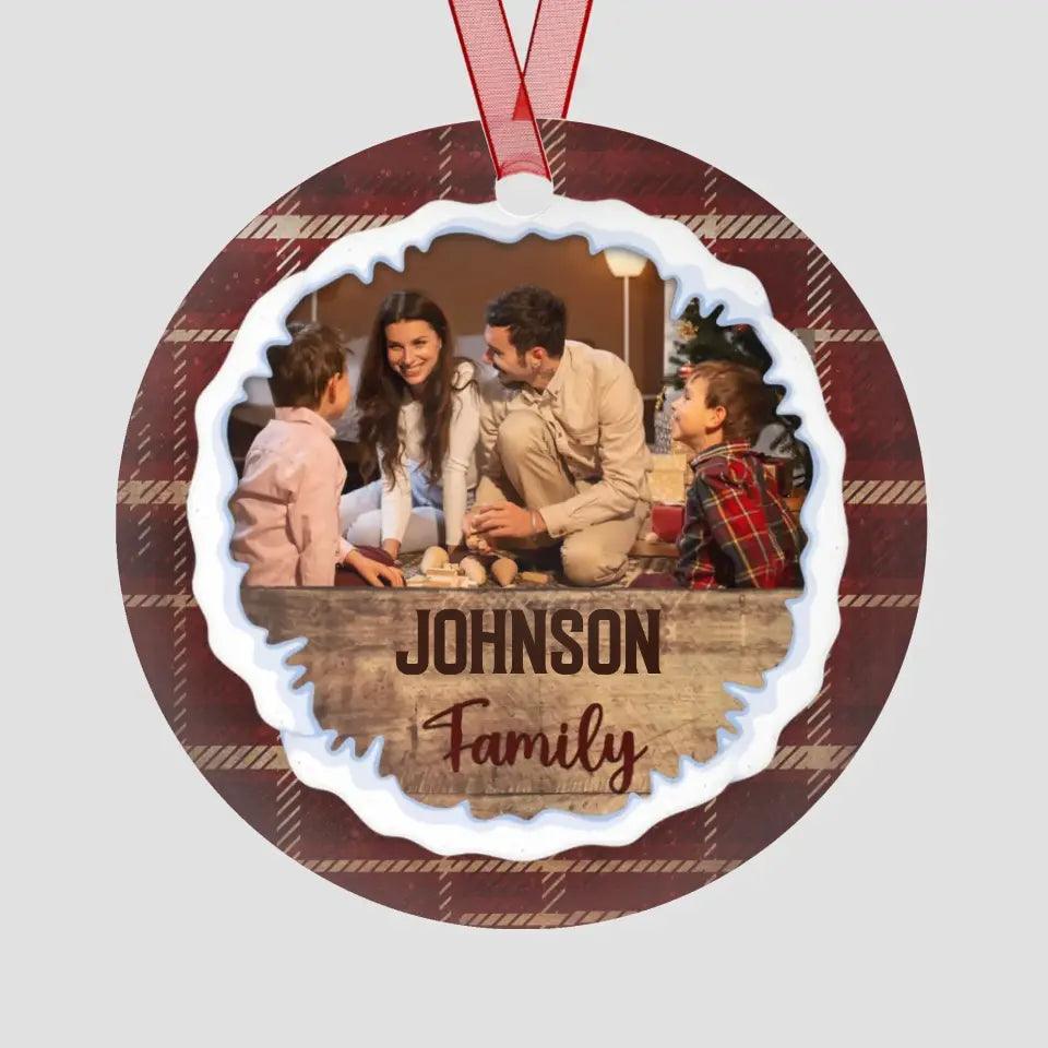 Christmas Family - Custom Photo - Personalized Gifts For Family - Metal Ornament from PrintKOK costs $ 19.99