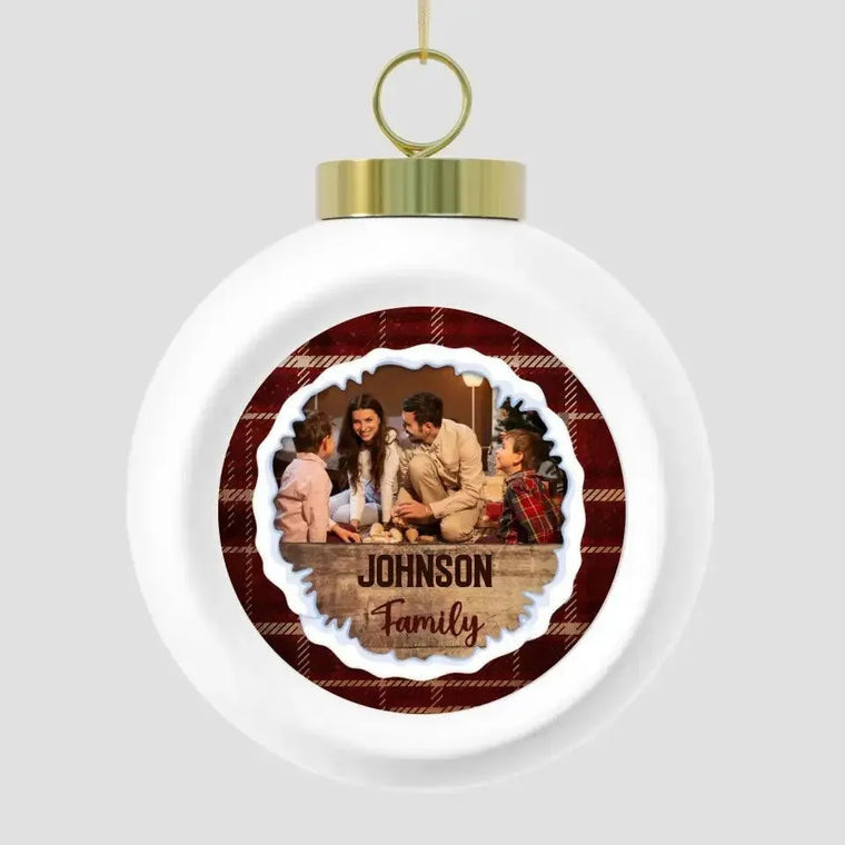 Christmas Family - Custom Photo - Personalized Gifts For Family - Metal Ornament from PrintKOK costs $ 19.99