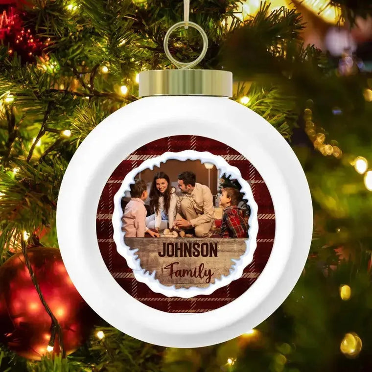 Christmas Family - Custom Photo - Personalized Gifts For Family - Metal Ornament from PrintKOK costs $ 19.99