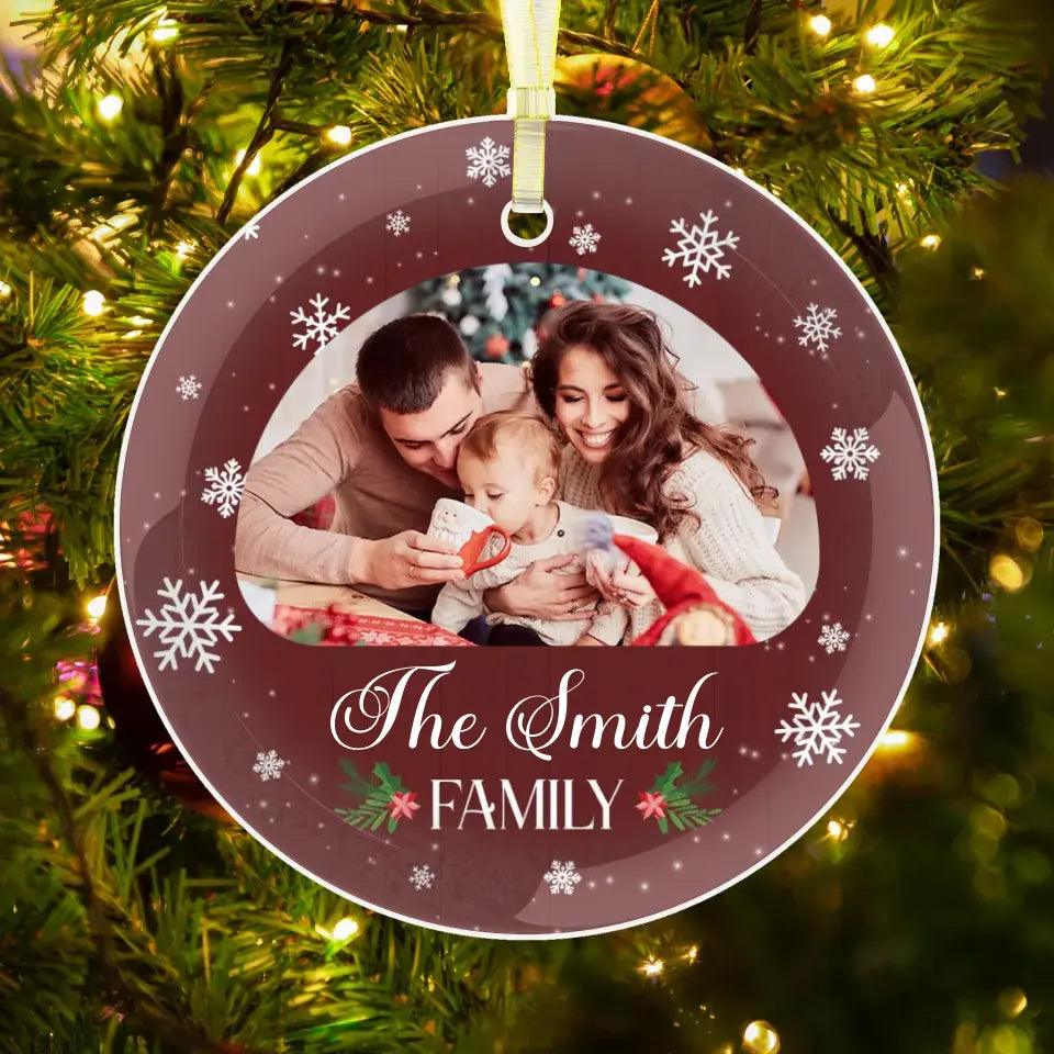 Christmas In My Family - Custom Photo - Personalized Gifts For Family - Glass Ornament from PrintKOK costs $ 26.99
