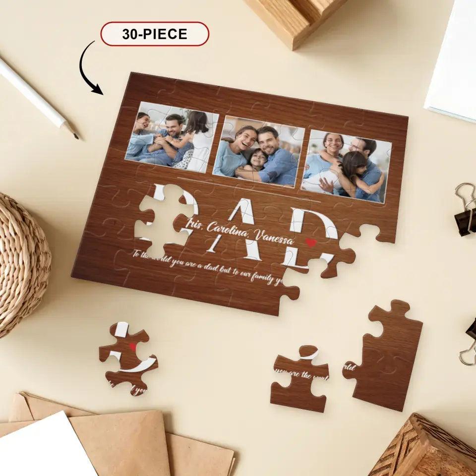 Dad You Are The World - Custom Photo - Personalized Gifts For Dad - Jigsaw Puzzle from PrintKOK costs $ 28.99