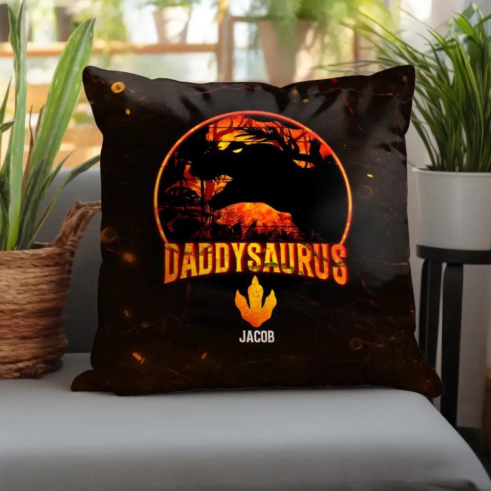 Daddysaurus - Personalized Gifts For Dad - Pillow from PrintKOK costs $ 38.99