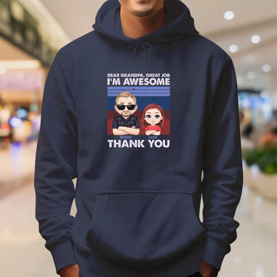 Dear Grandpa Great Job - Personalized Gifts For Grandparents - Unisex Hoodie from PrintKOK costs $ 51.99