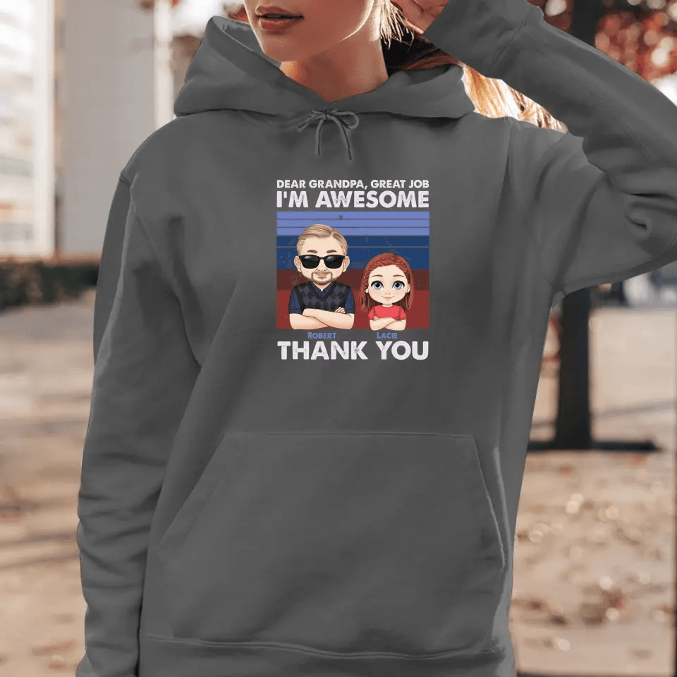Dear Grandpa Great Job - Personalized Gifts For Grandparents - Unisex Hoodie from PrintKOK costs $ 51.99