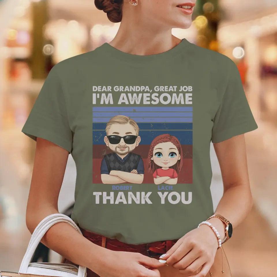 Dear Grandpa Great Job - Personalized Gifts For Grandparents - Unisex T-shirt from PrintKOK costs $ 29.99