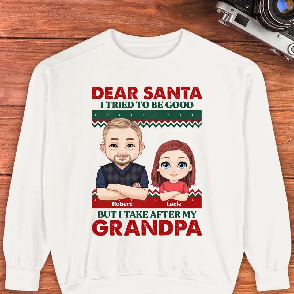 Dear Santa I Tried To Be Good - Custom Quote - Personalized Gifts For Grandpa - Family Sweater from PrintKOK costs $ 45.99