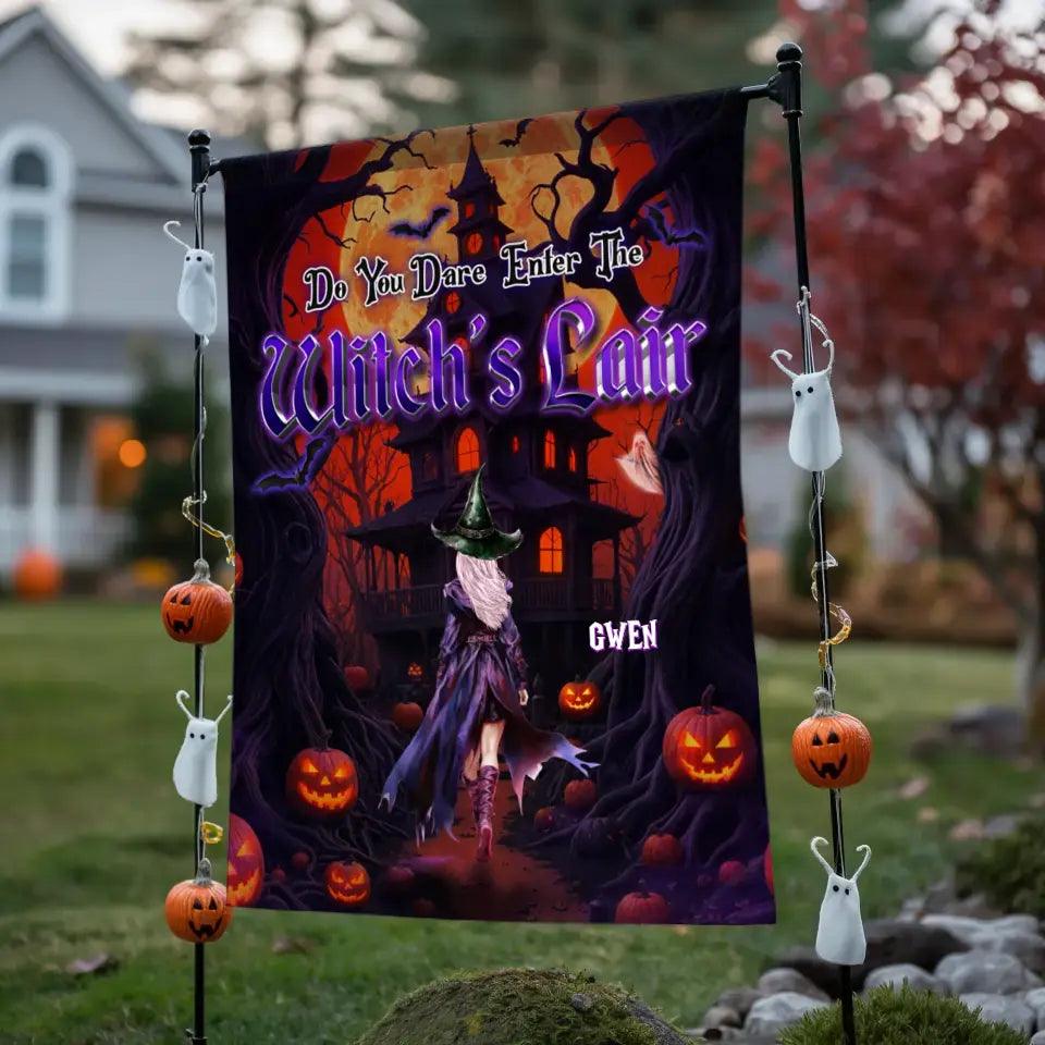 Do You Dare Enter The Witch's Fair - Custom Name - Personalized Gifts For Mom - Garden Banner from PrintKOK costs $ 24.99