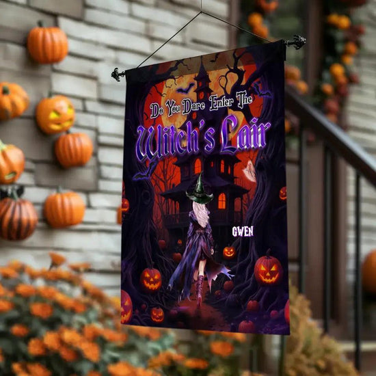 Do You Dare Enter The Witch's Fair - Custom Name - Personalized Gifts For Mom - Garden Banner from PrintKOK costs $ 24.99