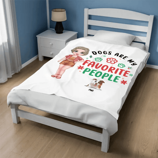 Dogs Are My Favorite People - Custom Name - Personalized Gifts for Dog Lovers - Blanket from PrintKOK costs $ 47.99