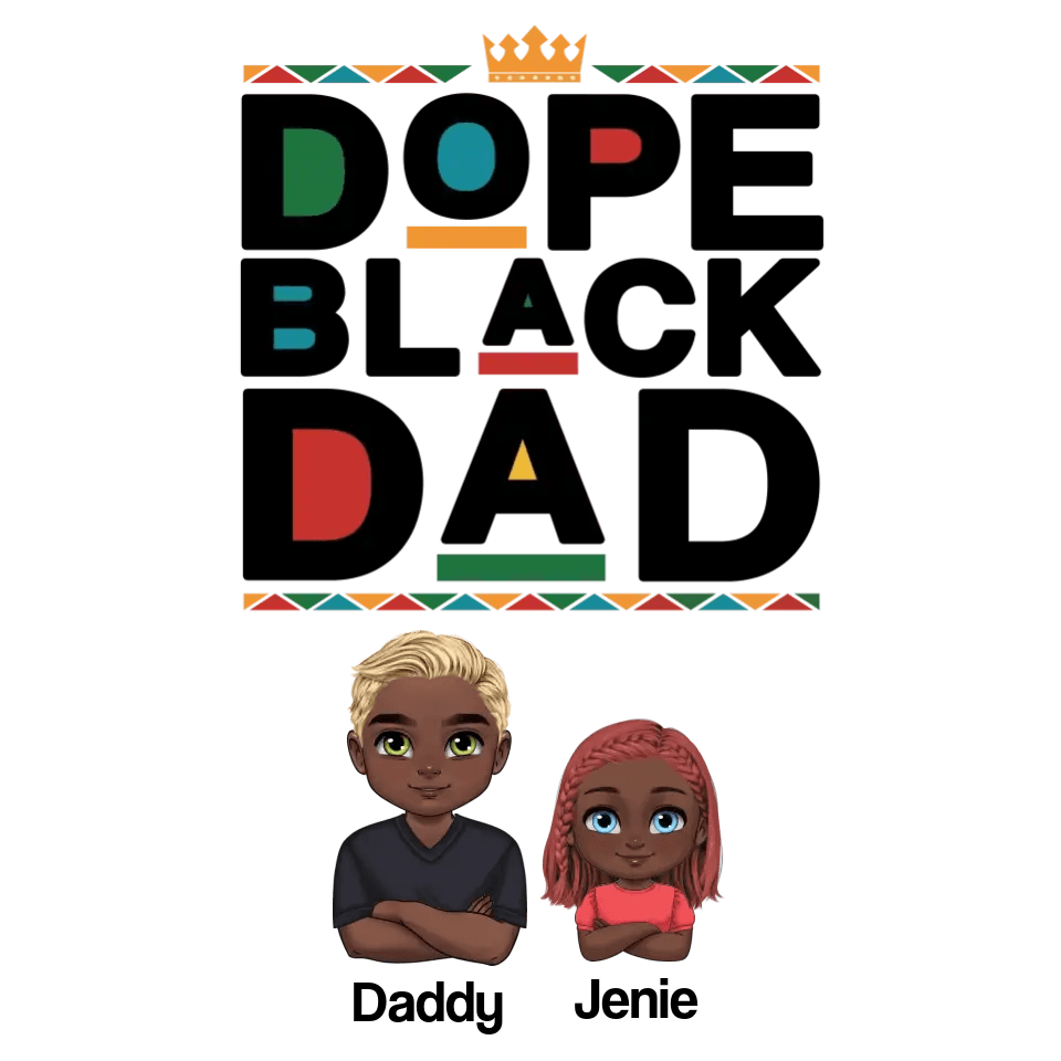 Dope Black Dad - Personalized Family Sweater - PrintKOK 48.99