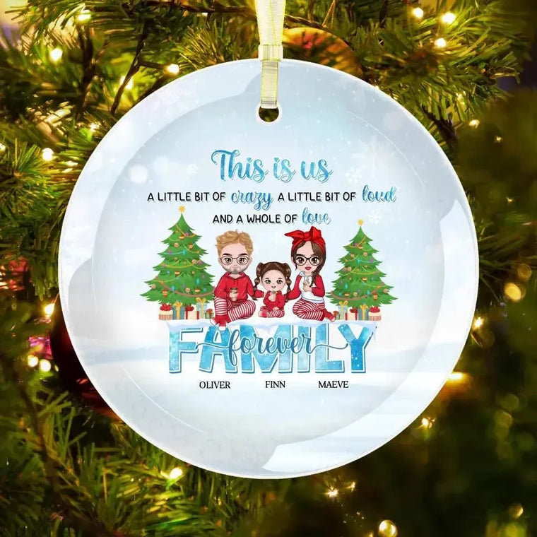 Family Forever - Custom Name - Personalized Gifts For Family - Glass Ornament from PrintKOK costs $ 26.99