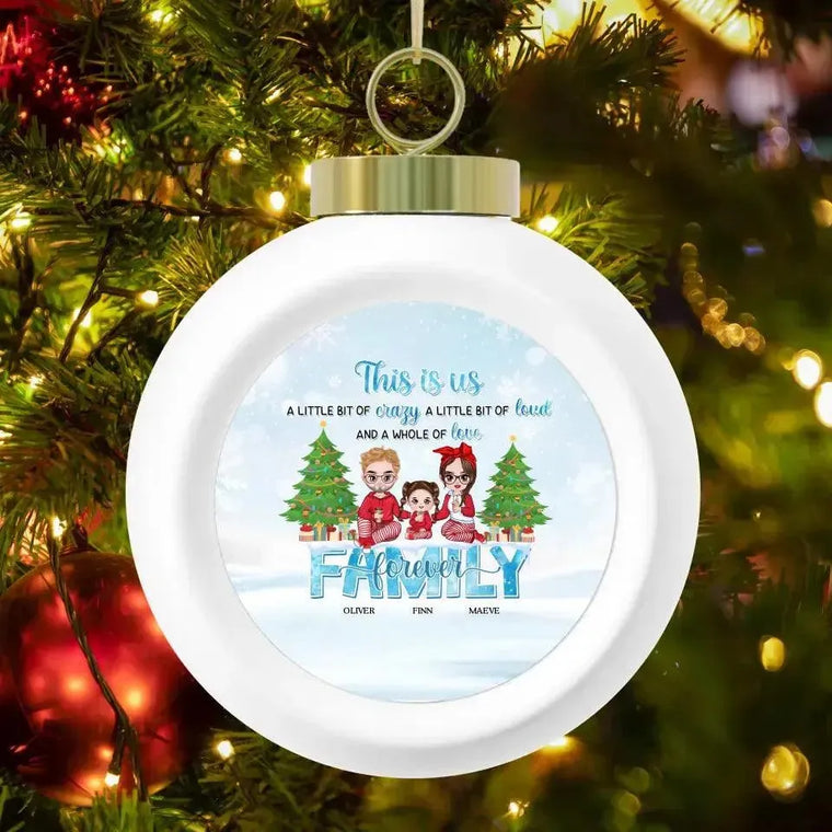 Family Forever - Custom Name - Personalized Gifts For Family - Glass Ornament from PrintKOK costs $ 26.99