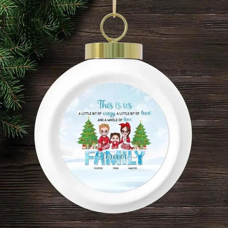 Family Forever - Custom Name - Personalized Gifts For Family - Glass Ornament from PrintKOK costs $ 26.99