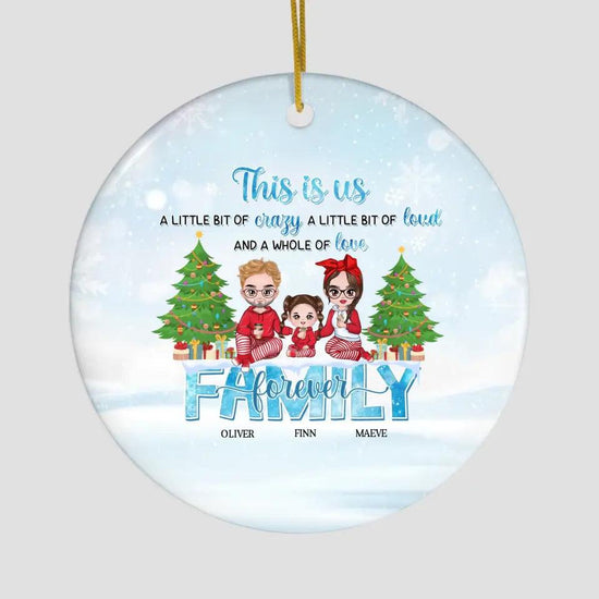 Family Forever - Custom Name - Personalized Gifts For Family - Glass Ornament from PrintKOK costs $ 23.99