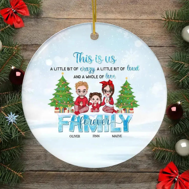 Family Forever - Custom Name - Personalized Gifts For Family - Glass Ornament from PrintKOK costs $ 26.99