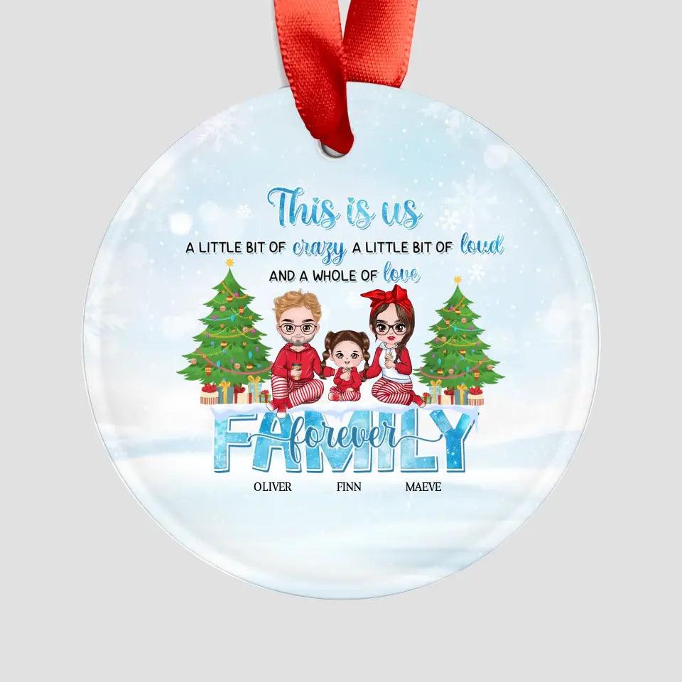 Family Forever - Custom Name - Personalized Gifts For Family - Glass Ornament from PrintKOK costs $ 23.99