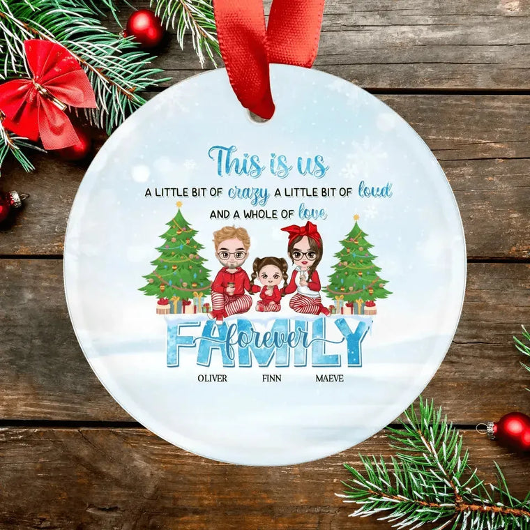 Family Forever - Custom Name - Personalized Gifts For Family - Glass Ornament from PrintKOK costs $ 26.99