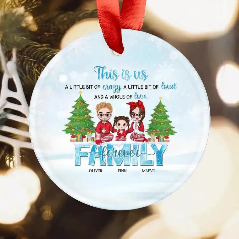 Family Forever - Custom Name - Personalized Gifts For Family - Glass Ornament from PrintKOK costs $ 26.99