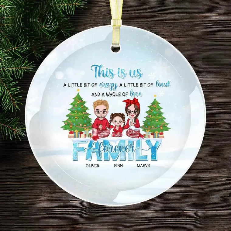 Family Forever - Custom Name - Personalized Gifts For Family - Glass Ornament from PrintKOK costs $ 26.99