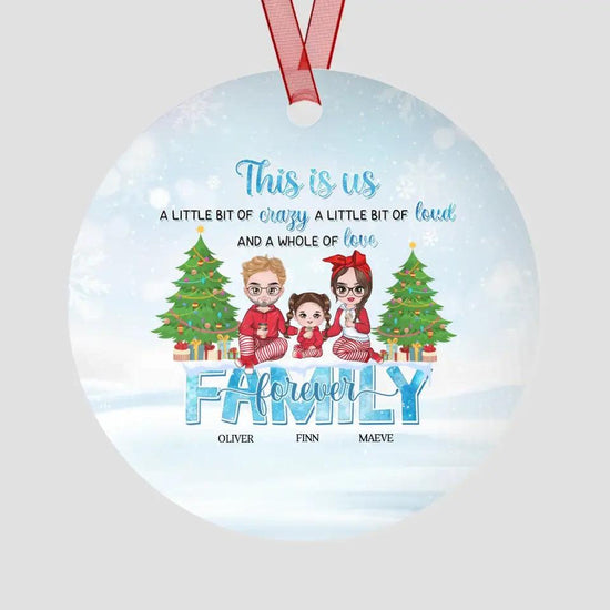 Family Forever - Custom Name - Personalized Gifts For Family - Glass Ornament from PrintKOK costs $ 19.99