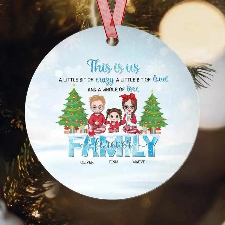 Family Forever - Custom Name - Personalized Gifts For Family - Glass Ornament from PrintKOK costs $ 26.99