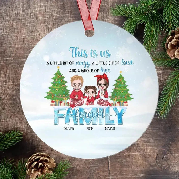 Family Forever - Custom Name - Personalized Gifts For Family - Glass Ornament from PrintKOK costs $ 26.99